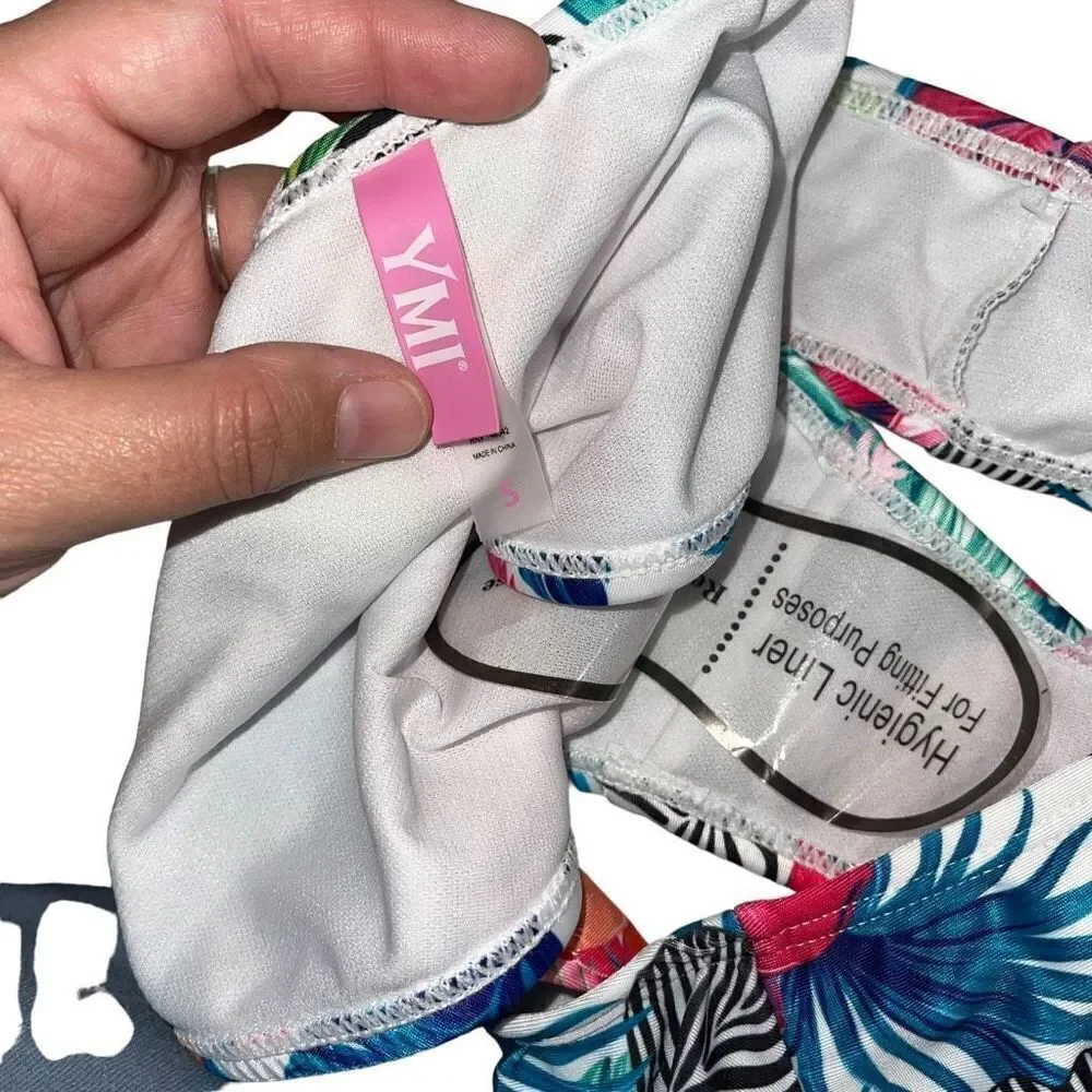 YMI Multicolor Floral Off-Shoulder Bikini - Size Small‎